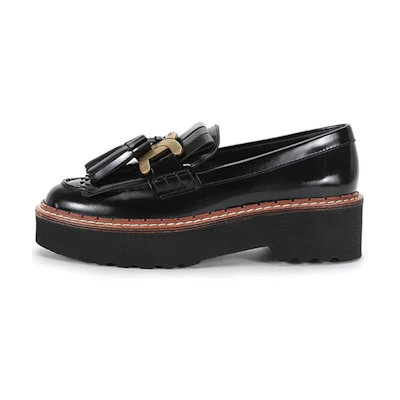 (W) TOD'S Kate Loafer 'Black Leather'