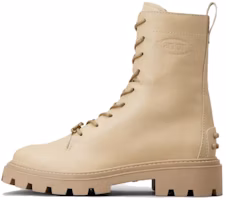 (Women) TOD'S Leather Round-Toe Mid-Top 'Beige Martin' Boots XXW08J0EY53N6MC606 (Women) TOD'S Leather Round-Toe Mid-Top 'Beige Martin' Boots XXW08J0EY53N6MC606