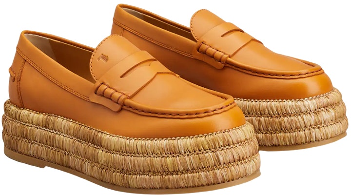 (W) TOD'S Kulit Slip-On Platform 'Orange' Berhujung Bulat XXW72K0GQ90N6MG622 Order (W) TOD'S Kulit Slip-On Platform 'Orange' Berhujung Bulat XXW72K0GQ90N6MG622