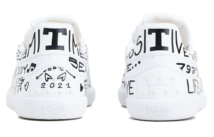 (W) TOD'S Leather Sneaker 'Black and White' 圖 3