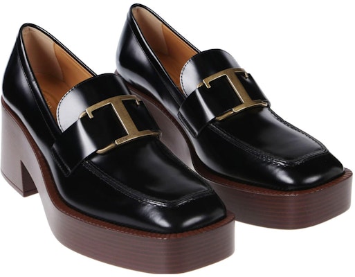TOD'S 托德斯 皮革 方頭套腳 粗跟 高跟鞋 女款 黑色 Lookbook TOD'S 托德斯 皮革 方頭套腳 粗跟 高跟鞋 女款 黑色
