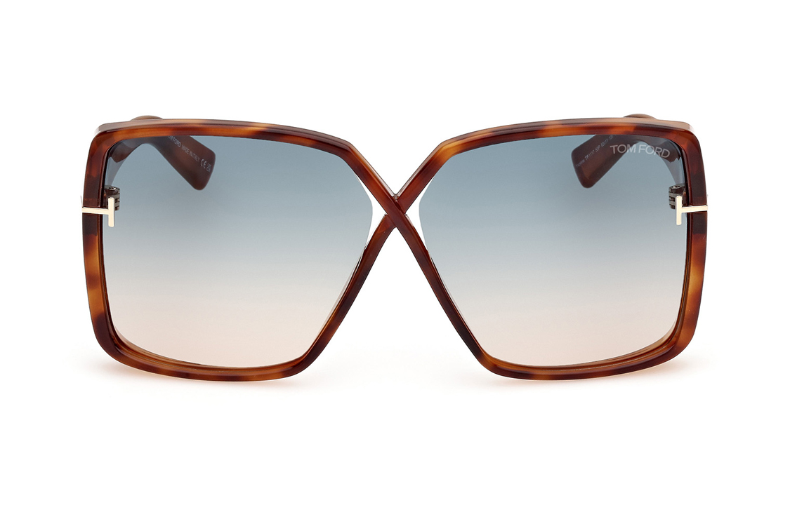 (Women) TOM FORD  Irregular Tortoishell Sunglasses with Textured Temples. FT111753P 圖 3