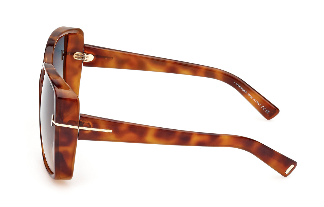 (Women) TOM FORD  Irregular Tortoishell Sunglasses with Textured Temples. FT111753P 圖 4