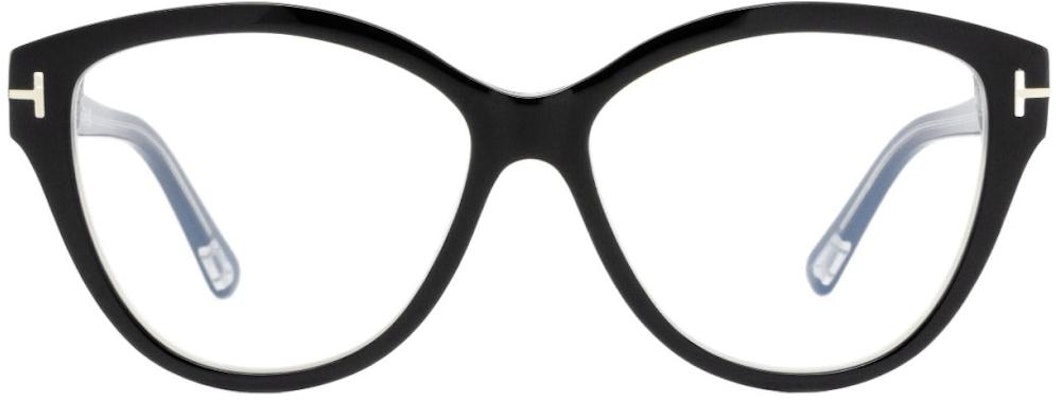 (W) Kacamata Optik Oval Hitam TOM FORD dengan Logo di Tangkai. FT5954B Lookbook (W) Kacamata Optik Oval Hitam TOM FORD dengan Logo di Tangkai. FT5954B