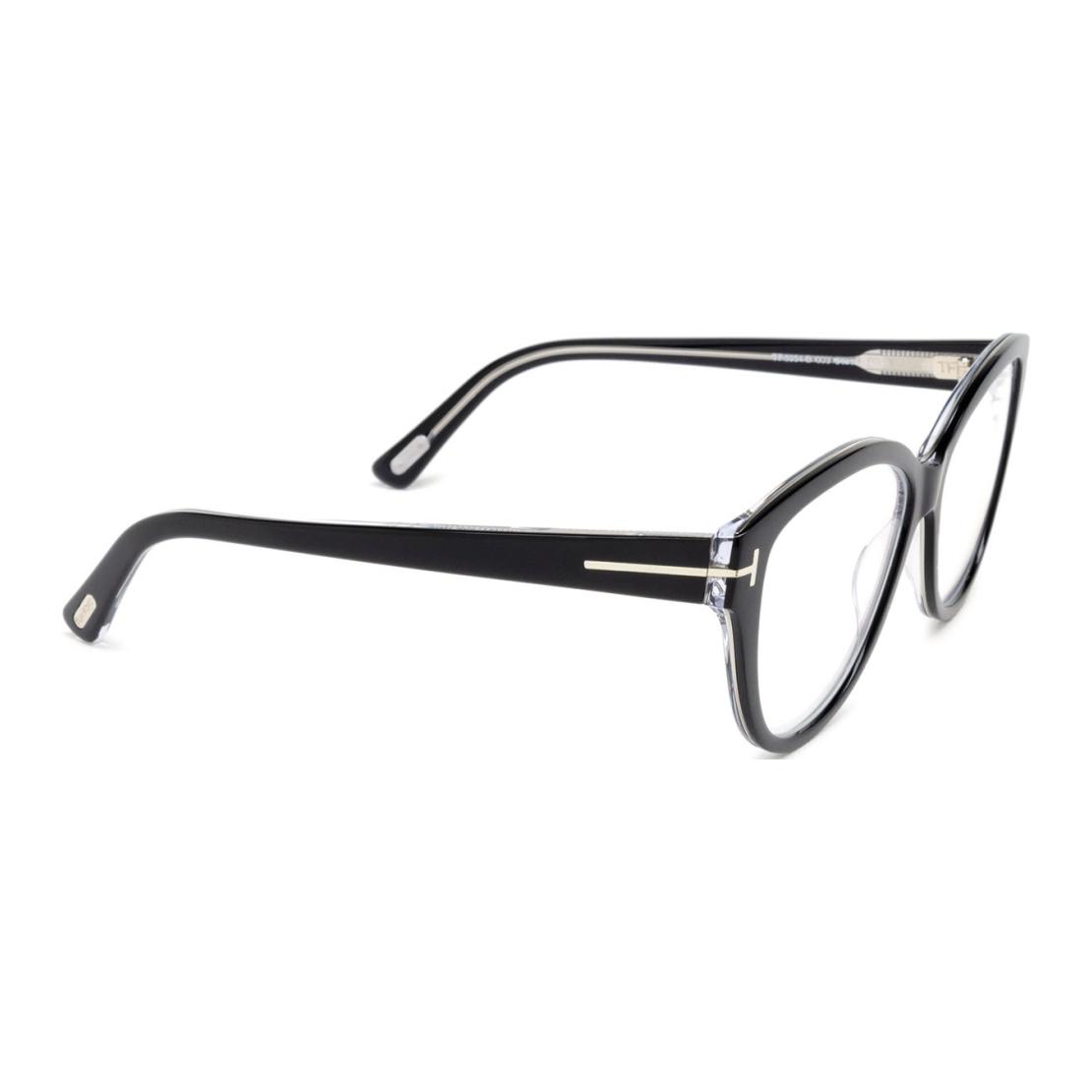 Shop (W) Kacamata Optik Oval Hitam TOM FORD dengan Logo di Tangkai. FT5954B