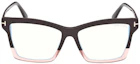 Lookbook (W) TOM FORD Kacamata Optik Butterfly Hitam/Pink Logo Desain. FT5964B-050