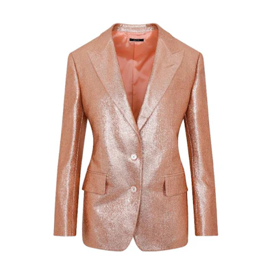 (Women) TOM FORD SS23 Pink Solid Single-Breasted Long Sleeve Jacket GI2945FAX1044DP013