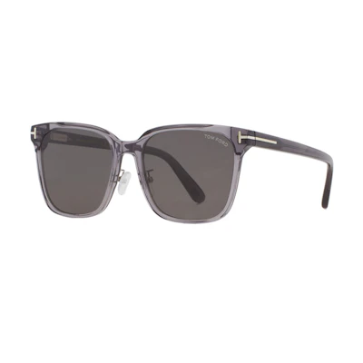 (Women) TOM FORD T Logo Gray Square Acetate Sunglasses. FT0891K20C55