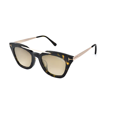 (Women) Tom Ford TF Irregular Alloy Frame Sunglasses with Logo, Multi-Color Options. TF0575F