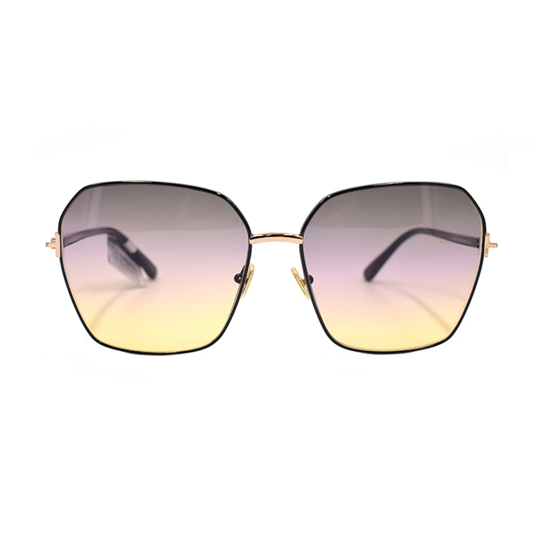 (Women) Tom Ford TF Sparkling Modern Series Romantic Holiday Square Sunglasses Black TF839 01B