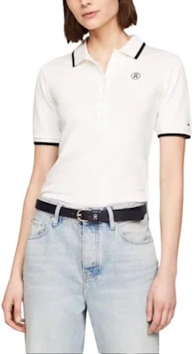 (W) 汤米希尔费格 米色修身绣花短袖POLO衫 WW0WW41288-YBL Order (W) 汤米希尔费格 米色修身绣花短袖POLO衫 WW0WW41288-YBL