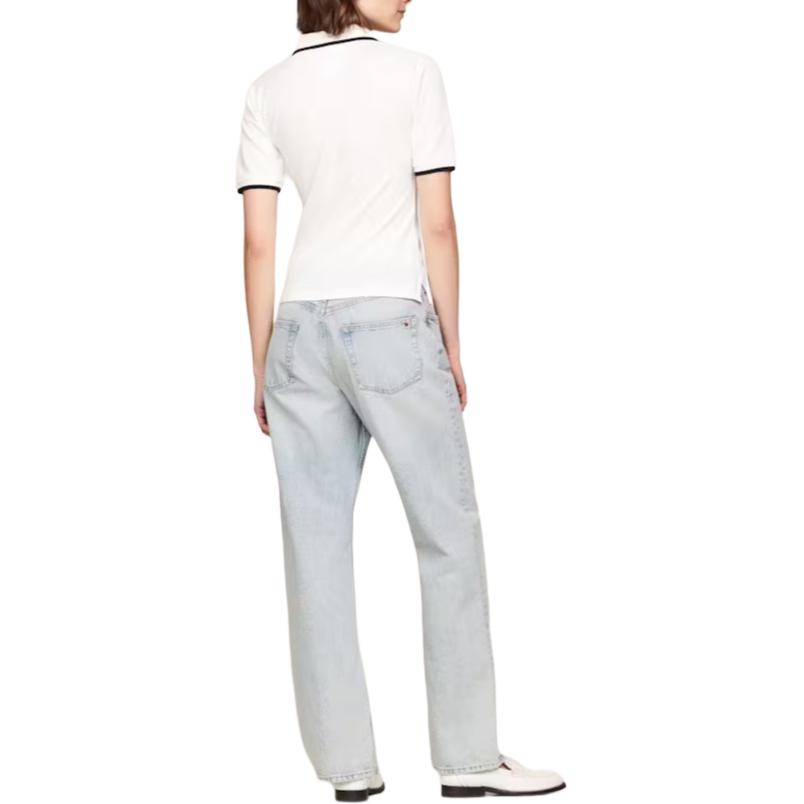 Lookbook (W) 汤米希尔费格 米色修身绣花短袖POLO衫 WW0WW41288-YBL