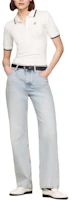 Shop (Women) Tommy Hilfiger Beige Slim Fit Embroidered Polo Shirt Short Sleeve. WW0WW41288-YBL