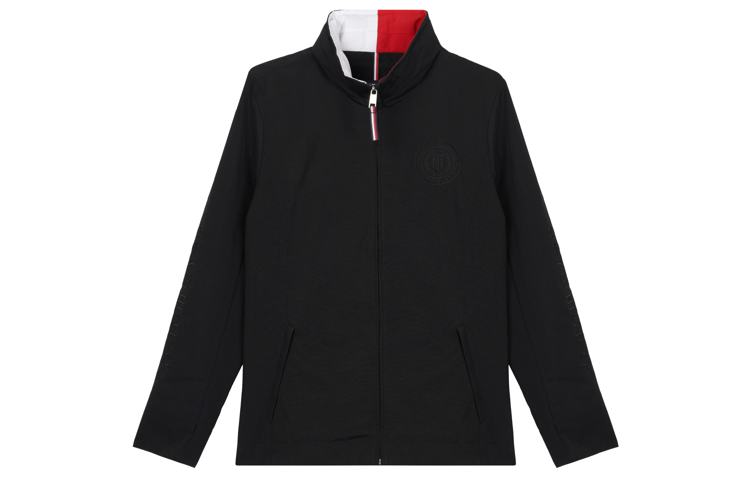 (Women) Tommy Hilfiger  Belted Yacht Jacket Dark Sable High Neck Black Coat. 76J3826-BDS