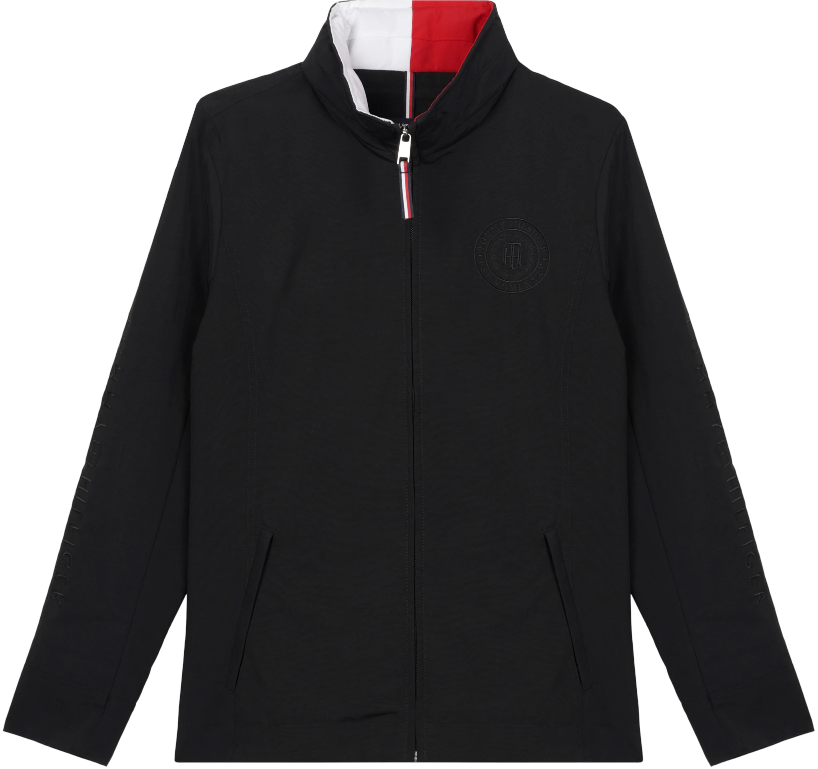 women-tommy-hilfiger-belted-yacht-jacket-dark-sable-high-neck-black-coat-76-j3826-bds