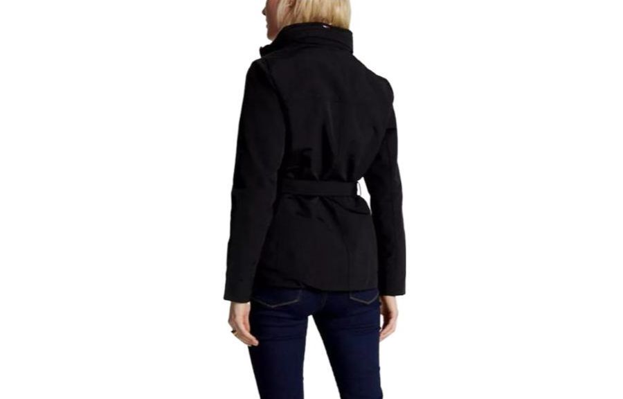 Lookbook (W) 汤米·希尔费格尔黑色系带高领游艇夹克外套深褐色。 76J3826-BDS