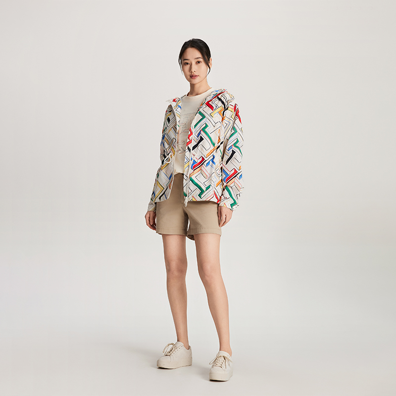 Sizing (W) Tommy Hilfiger 戶外輕便多色印花連帽外套 WW0WW43322
