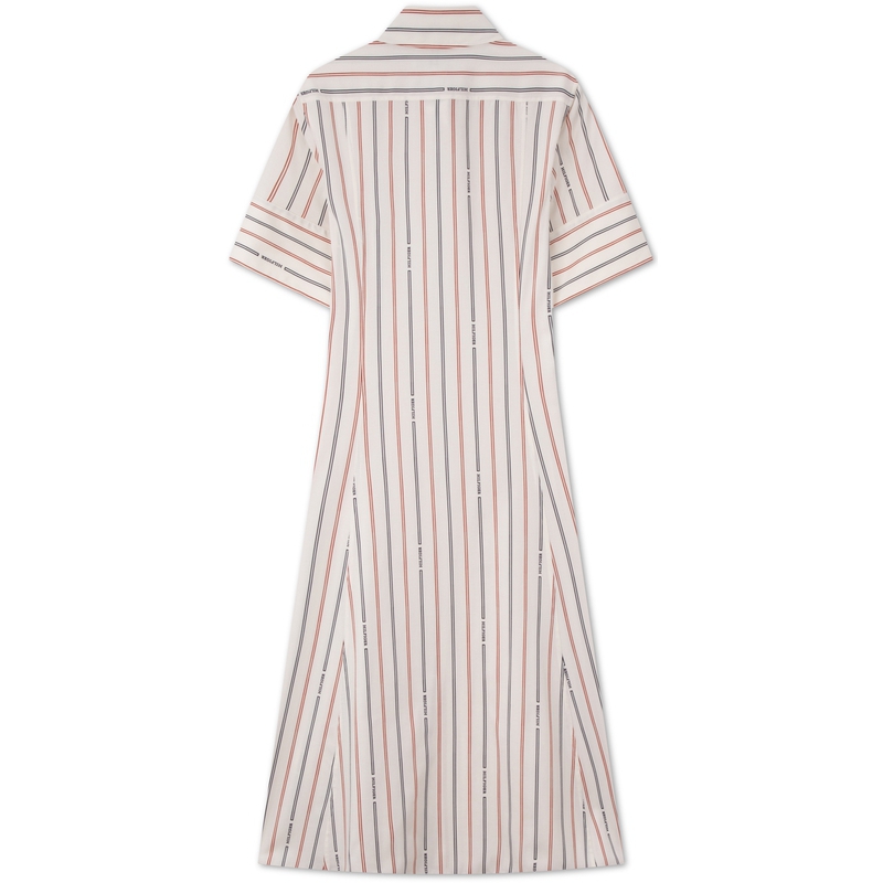 Lookbook (W) 汤米希尔费格休闲修身短袖白色条纹连衣裙 WW0WW44152