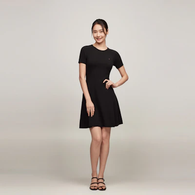 (W) 汤米·希尔费格 修身圆领短袖休闲连衣裙 WW0WW42461 4