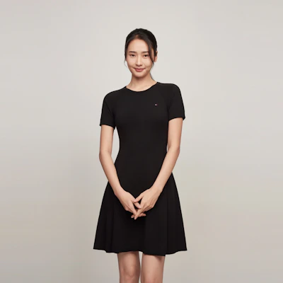 (W) 汤米·希尔费格 修身圆领短袖休闲连衣裙 WW0WW42461 2