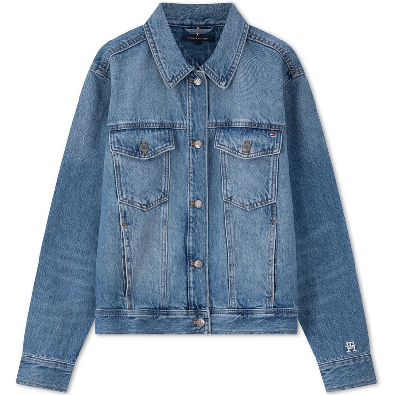 (Women) Tommy Hilfiger  Classic American Slim Fit Denim Jacket with Dual Pockets. 76J4571