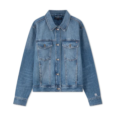 (Women) Tommy Hilfiger Classic American Slim Fit Denim Jacket with Dual Pockets. 76J4571