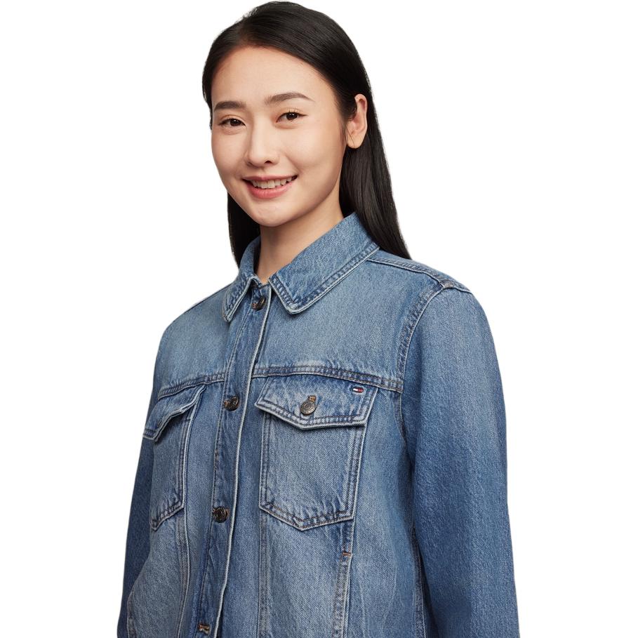 (Women) Tommy Hilfiger  Classic American Slim Fit Denim Jacket with Dual Pockets. 76J4571 圖 6