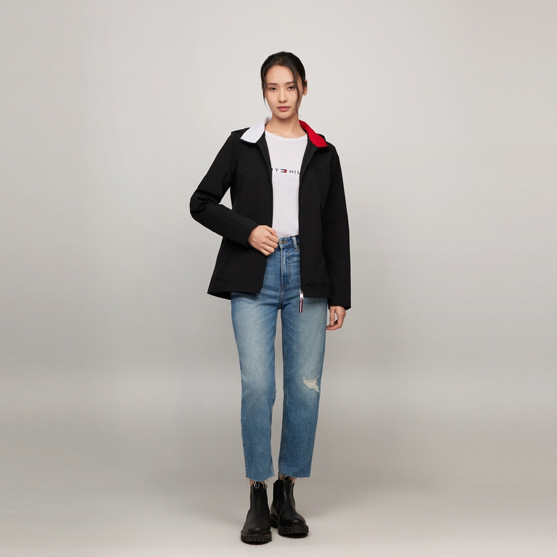 Details for (W) Tommy Hilfiger 拼色刺繡綁帶帽外套 76J4936