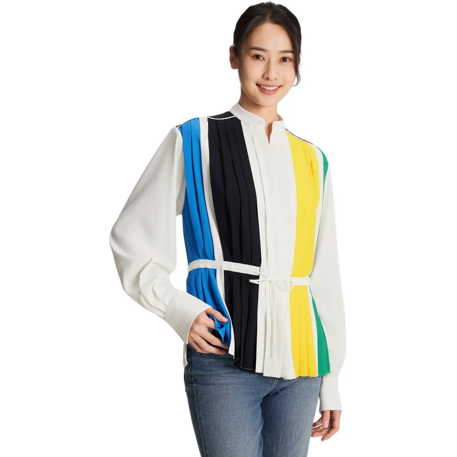 (Women) Tommy Hilfiger  Colorblock Long Sleeve Crew Neck Shirt Multicolor. WW0WW40955 圖 3