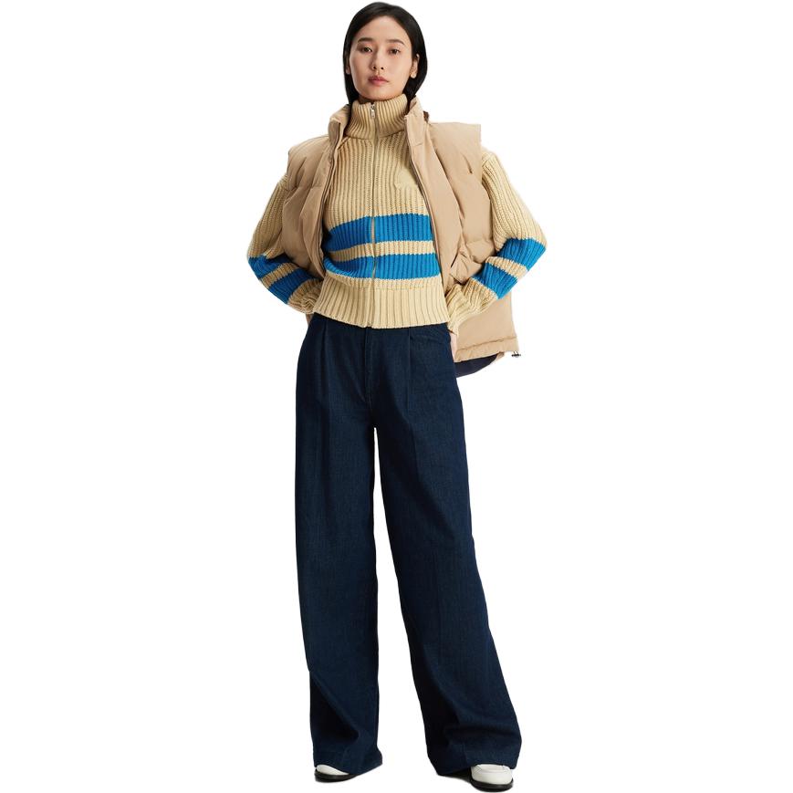 Lookbook (W) Tommy Hilfiger 拼色條紋針織毛衣 卡其色. WW0WW39443-ACA