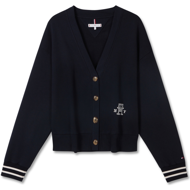 (Women) Tommy Hilfiger  Cotton Embroidered V-Neck Cardigan Sweater. WW0WW39141