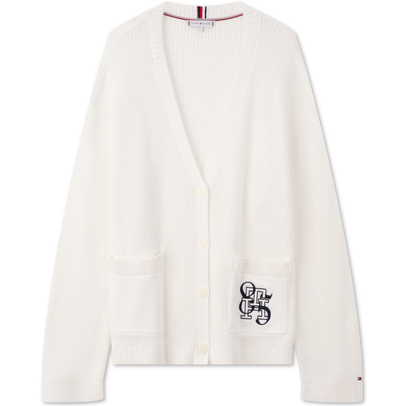 (Women) Tommy Hilfiger  Cotton V-Neck Loose Knit Sweater Casual Style. WW0WW42550