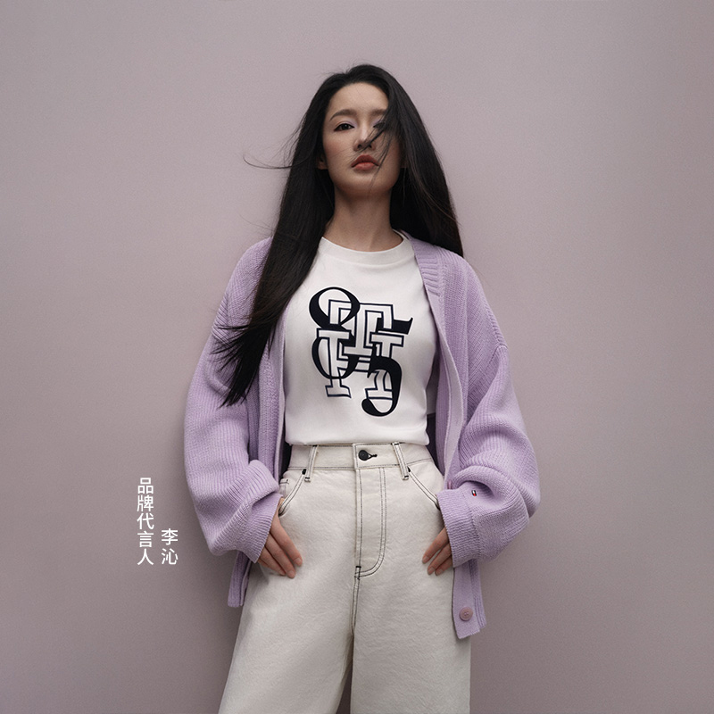 Details for (W) Tommy Hilfiger 棉質V領寬鬆針織毛衣休閒款式 WW0WW42550