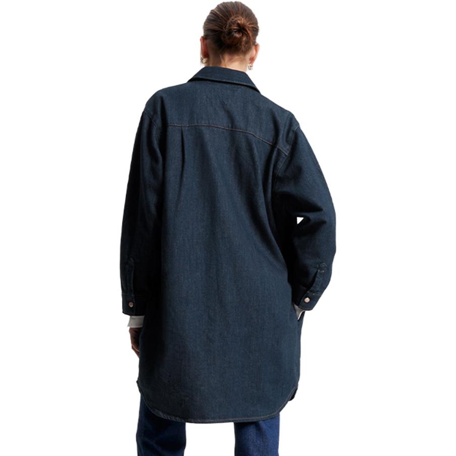 Shop (W) 汤米希尔费格牛仔连衣裙长袖深蓝色. WW0WW39065-1BJ