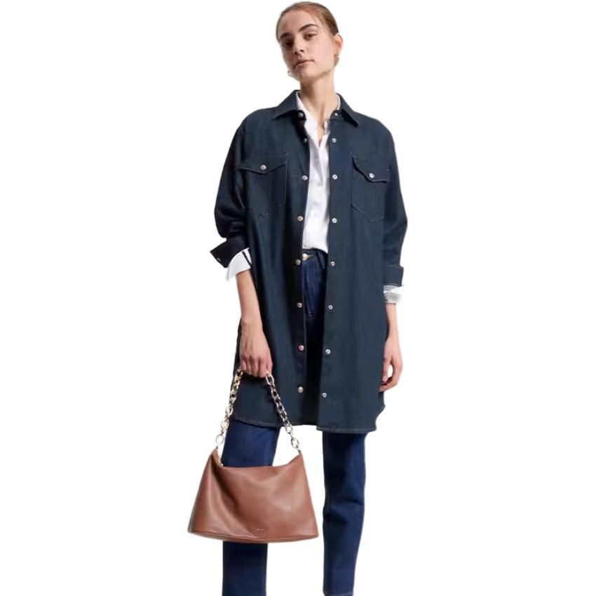 Purchase (W) 汤米希尔费格牛仔连衣裙长袖深蓝色. WW0WW39065-1BJ