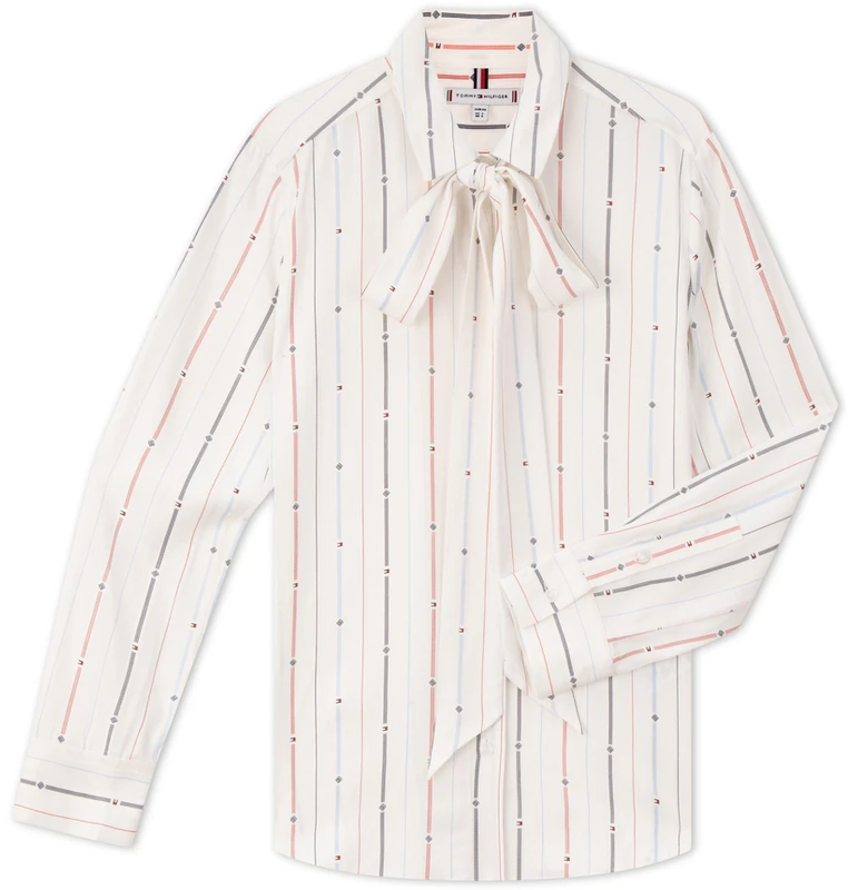women-tommy-hilfiger-elegant-casual-striped-bow-tie-blouse-white-ww-0-ww-43418
