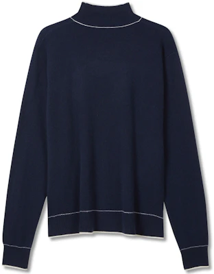 (W) Tommy Hilfiger 자수 대비 트림 목폴라 풀오버 스웨터 네이비 WW0WW40376 Lookbook (W) Tommy Hilfiger 자수 대비 트림 목폴라 풀오버 스웨터 네이비 WW0WW40376