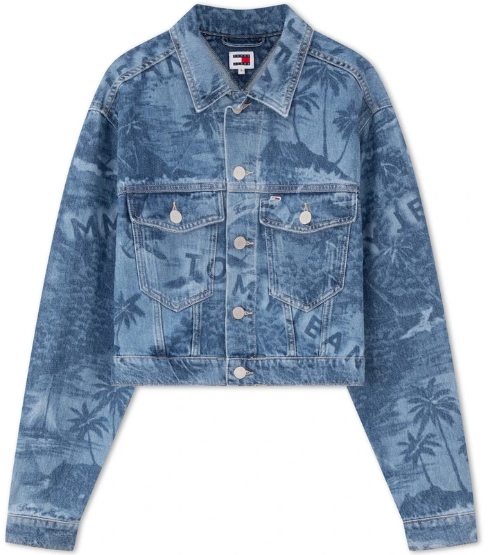women-tommy-hilfiger-hawaiian-print-cropped-denim-jacket-casual-american-trend-dw-0-dw-17664
