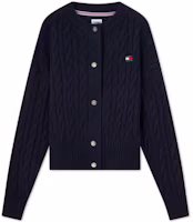 Order (Women) Tommy Hilfiger Knitted Cardigan Chunky Striped Loose-Fit Sweater. DW0DW16529