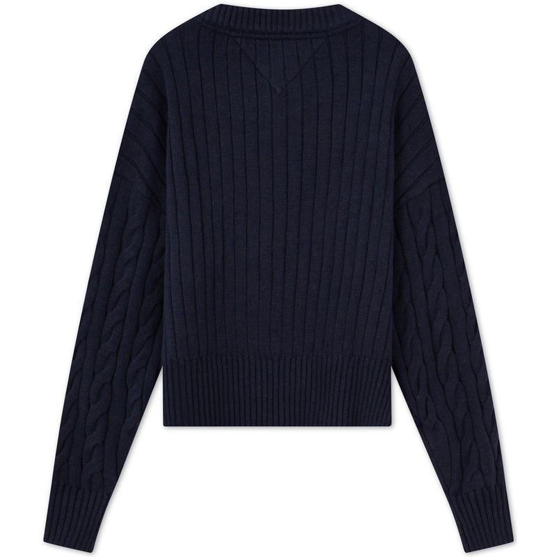 Lookbook (W) Tommy Hilfiger 條紋寬鬆針織毛衣外套 chunky風格 DW0DW16529