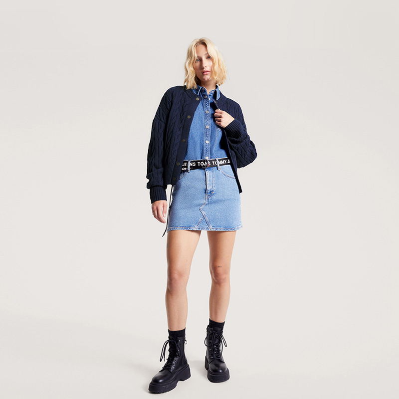 Details for (W) Tommy Hilfiger 條紋寬鬆針織毛衣外套 chunky風格 DW0DW16529