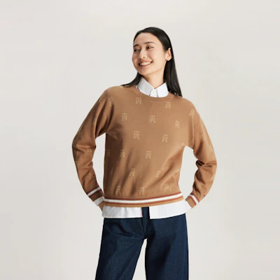 (W) Tommy Hilfiger 字母提花落肩圓領毛衣. WW0WW41635 5