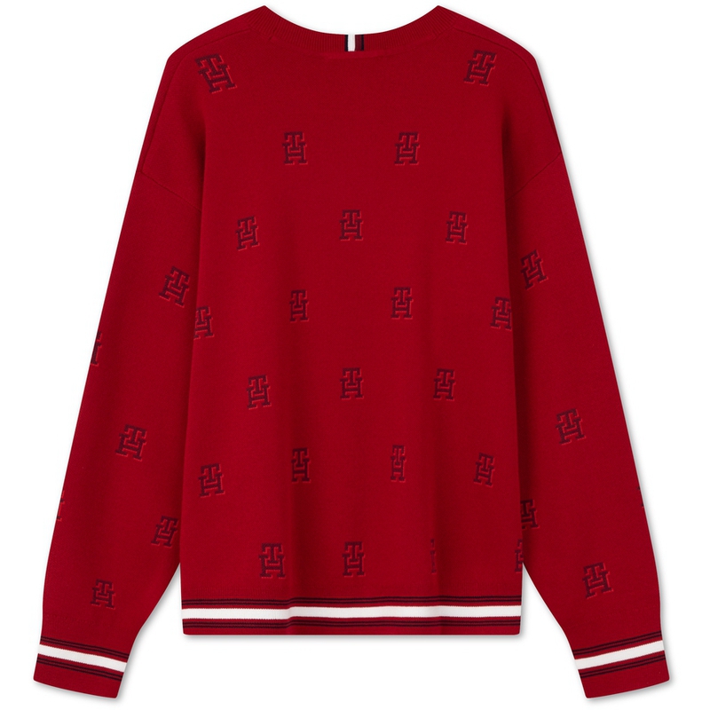 Lookbook (W) Tommy Hilfiger 字母提花落肩圓領毛衣. WW0WW41635