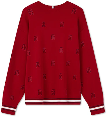 (W) Tommy Hilfiger 字母提花落肩圓領毛衣. WW0WW41635 Lookbook (W) Tommy Hilfiger 字母提花落肩圓領毛衣. WW0WW41635
