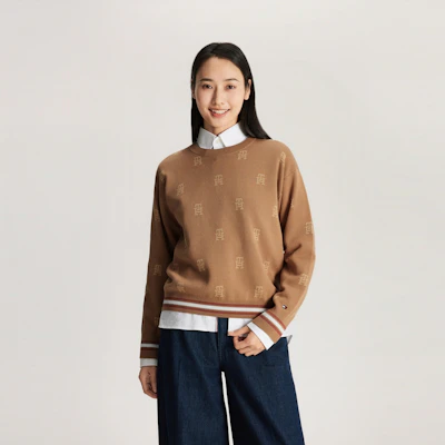 (W) Tommy Hilfiger 字母提花落肩圓領毛衣. WW0WW41635 2