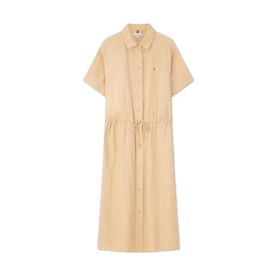 (Women) Tommy Hilfiger Loose Fit Linen Short-Sleeve Lightweight Dress. WW0WW41911