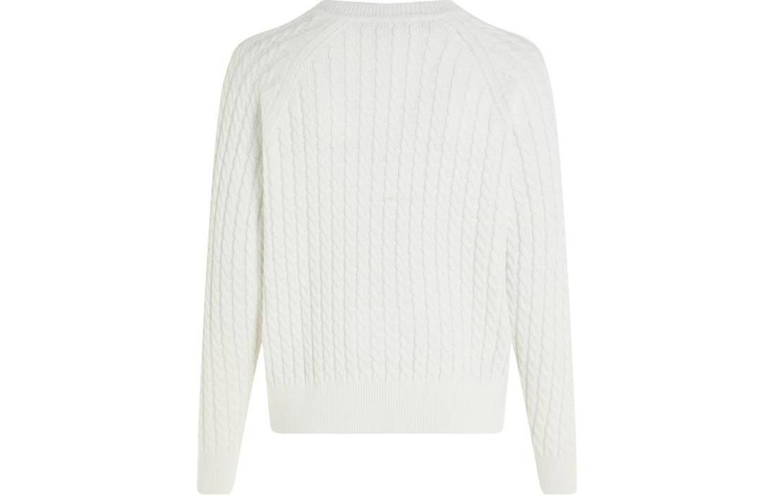 Lookbook (W) 汤米·希尔费格 宽松版纯色针织长袖毛衣 白色 WW0WW41142-YBL