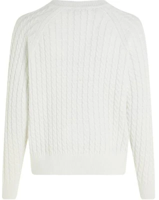 (W) 汤米·希尔费格 宽松版纯色针织长袖毛衣 白色 WW0WW41142-YBL Lookbook (W) 汤米·希尔费格 宽松版纯色针织长袖毛衣 白色 WW0WW41142-YBL