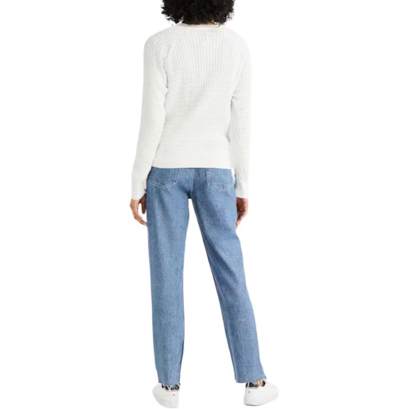 Purchase (W) 汤米·希尔费格 宽松版纯色针织长袖毛衣 白色 WW0WW41142-YBL