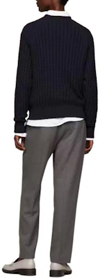 (W) 汤米·希尔费格 海军蓝宽松版圆领标志毛衣. WW0WW41142-DW5 Purchase (W) 汤米·希尔费格 海军蓝宽松版圆领标志毛衣. WW0WW41142-DW5